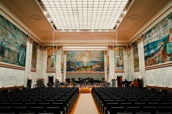 University of Oslo, Aula with Edward Munch "The Sun"