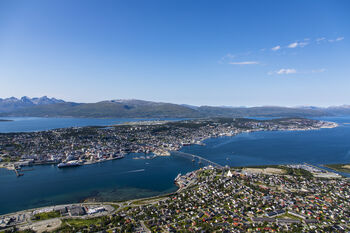 Tromsø in summer, bird eye focus.